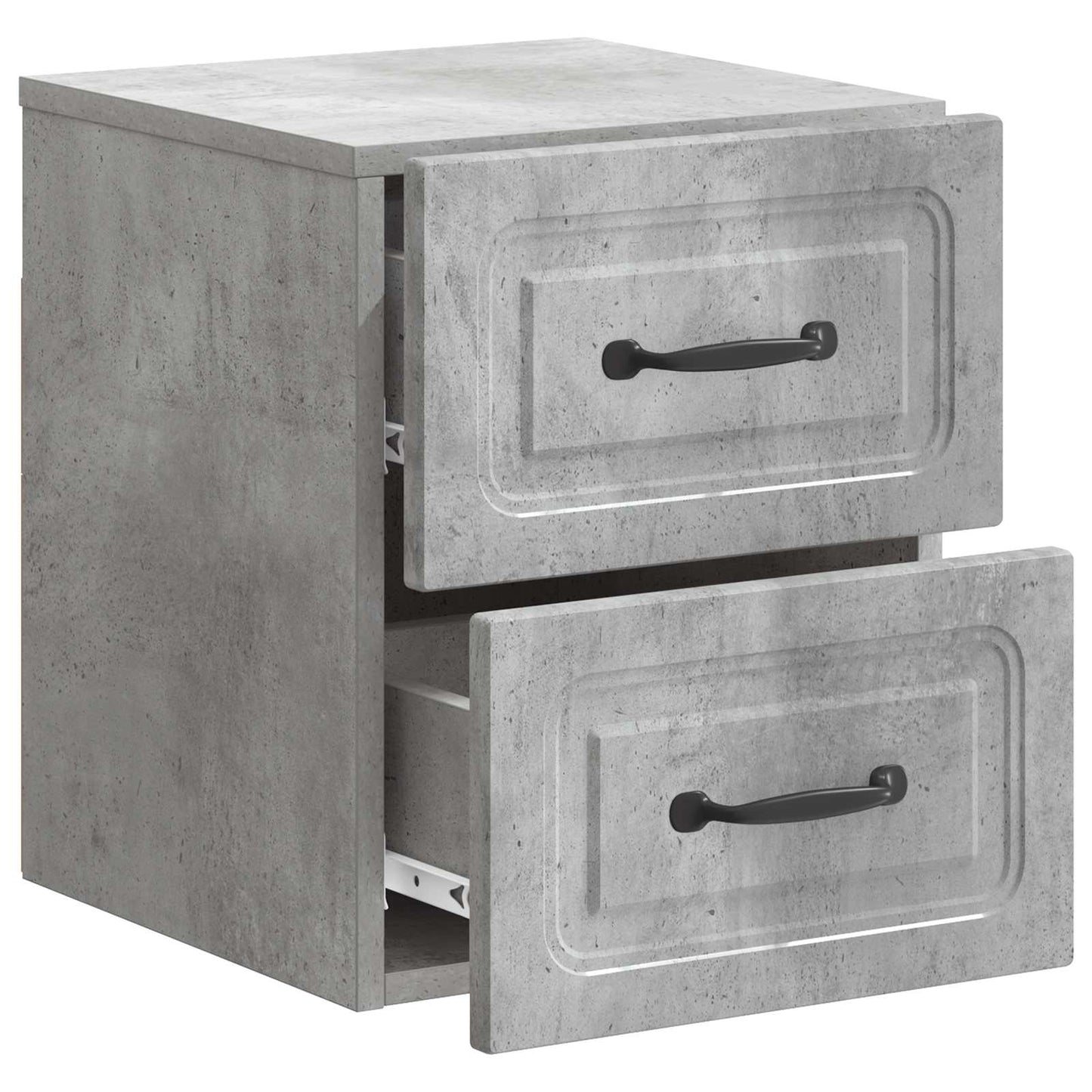 Mobiletto da notte a muro 2 pz Grigio Cemento 34,5 x 33 x 40 cm