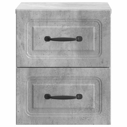 Mobiletto da notte a muro 2 pz Grigio Cemento 34,5 x 33 x 40 cm