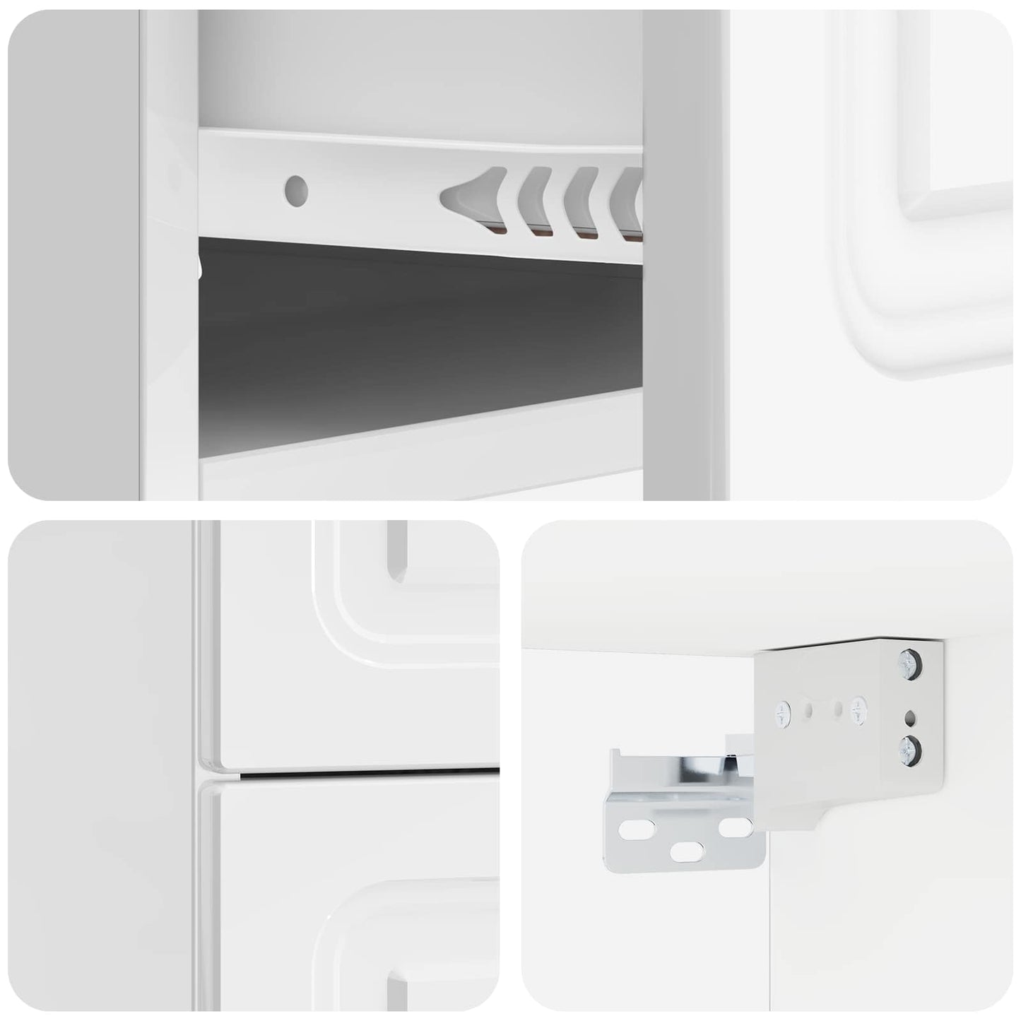 Mobiletto da notte a muro Bianco Lucido 34,5 x 33 x 40 cm | homemem39