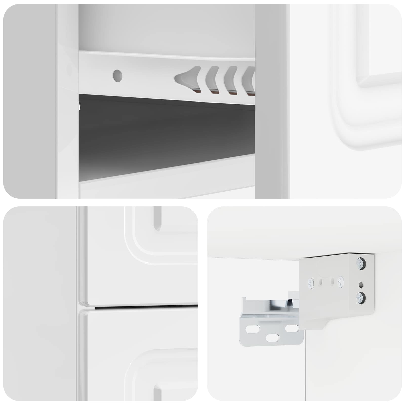 Mobiletto da notte a muro Bianco Lucido 34,5 x 33 x 40 cm | homemem39