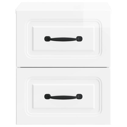 Mobiletto da notte a muro Bianco Lucido 34,5 x 33 x 40 cm | homemem39