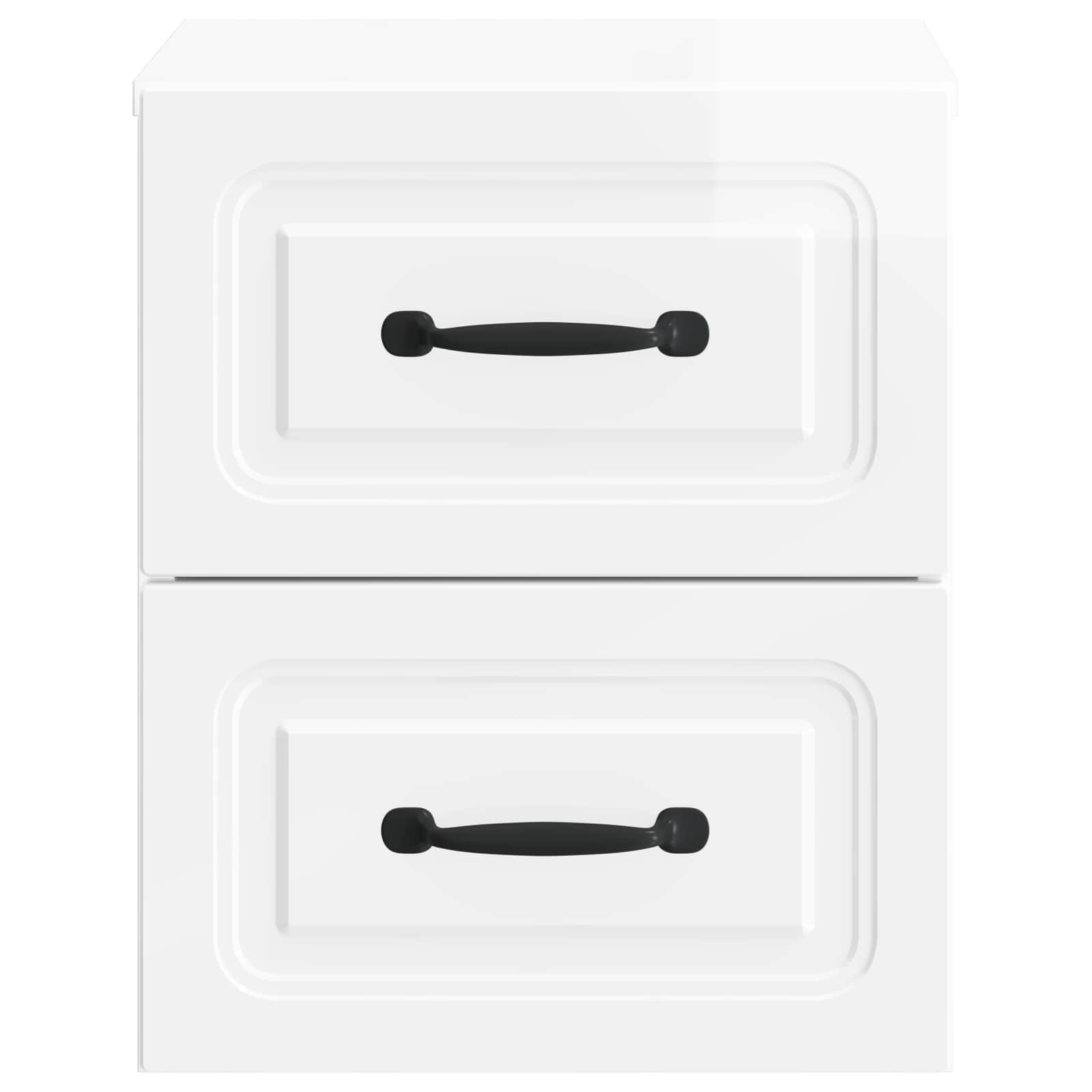 Mobiletto da notte a muro 2 pcs Bianco Lucido 34,5 x 33 x 40 cm | homemem39
