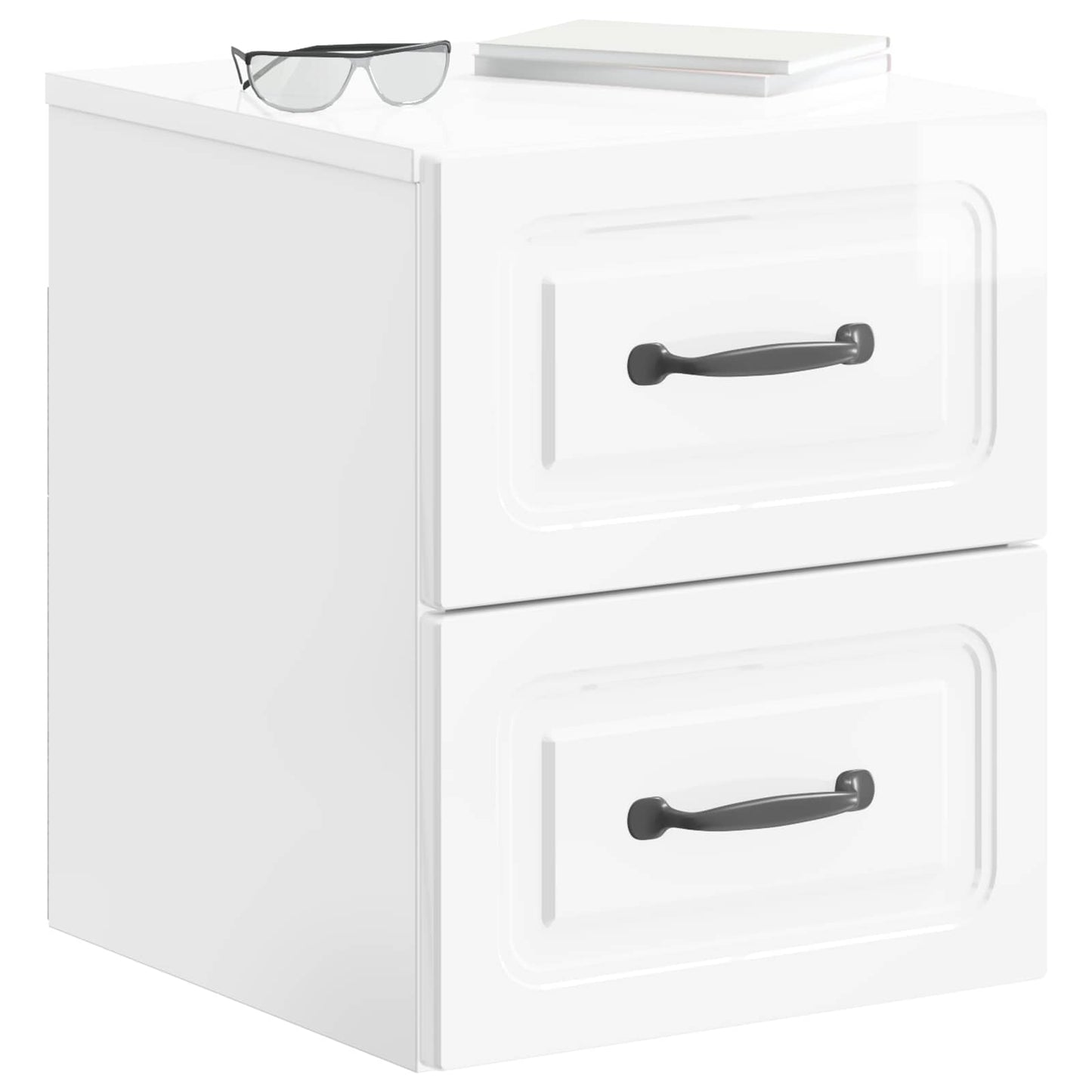 Mobiletto da notte a muro 2 pcs Bianco Lucido 34,5 x 33 x 40 cm | homemem39