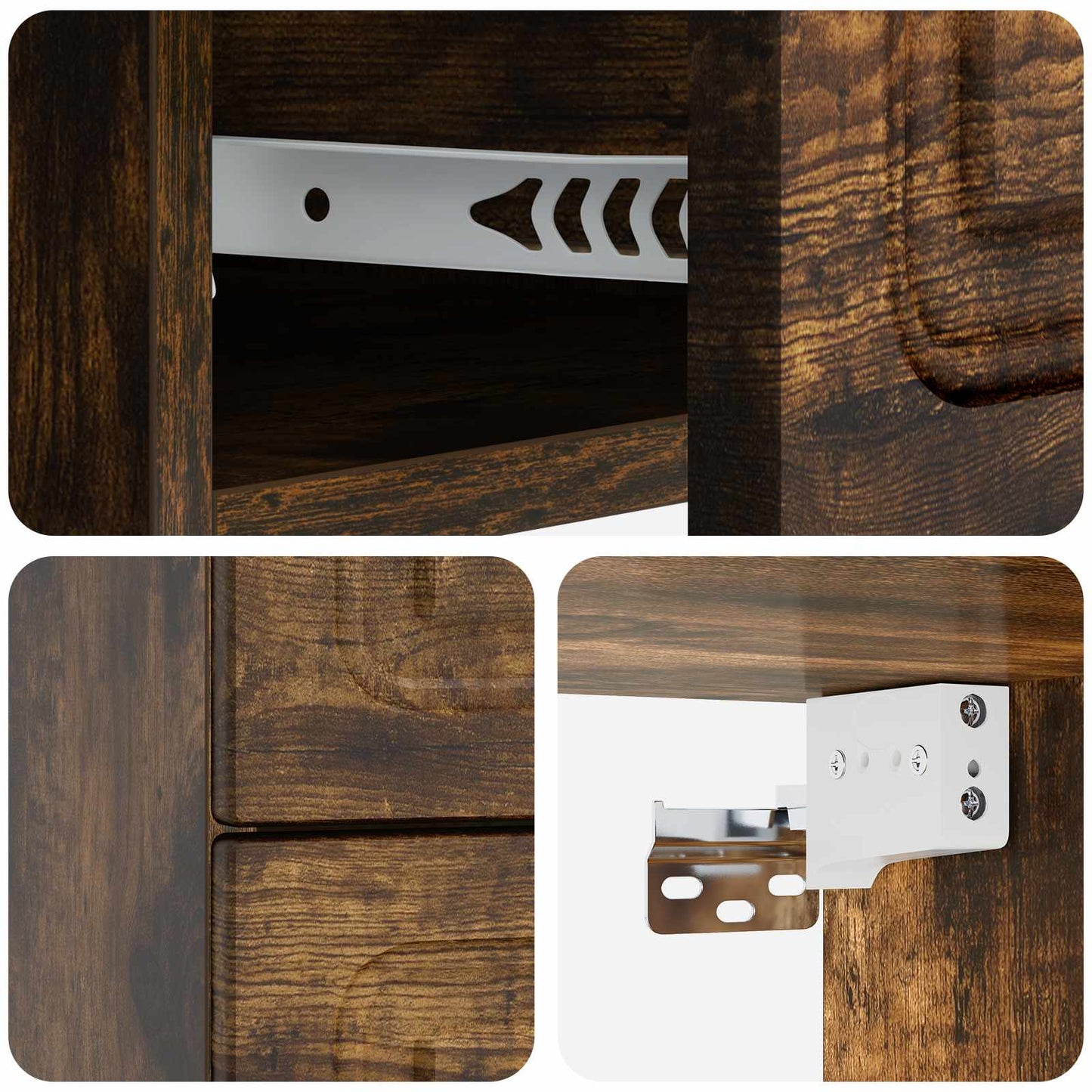 Mobiletto da notte a muro Rovere Fumo 34,5 x 33 x 40 cm | homemem39