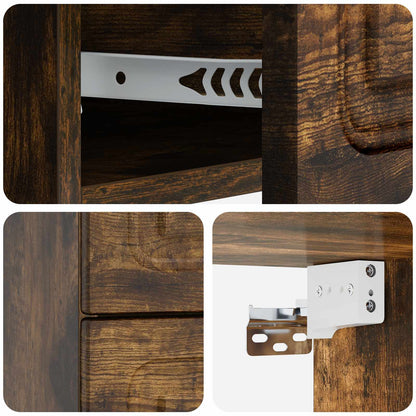 Mobiletto da notte a muro Rovere Fumo 34,5 x 33 x 40 cm | homemem39