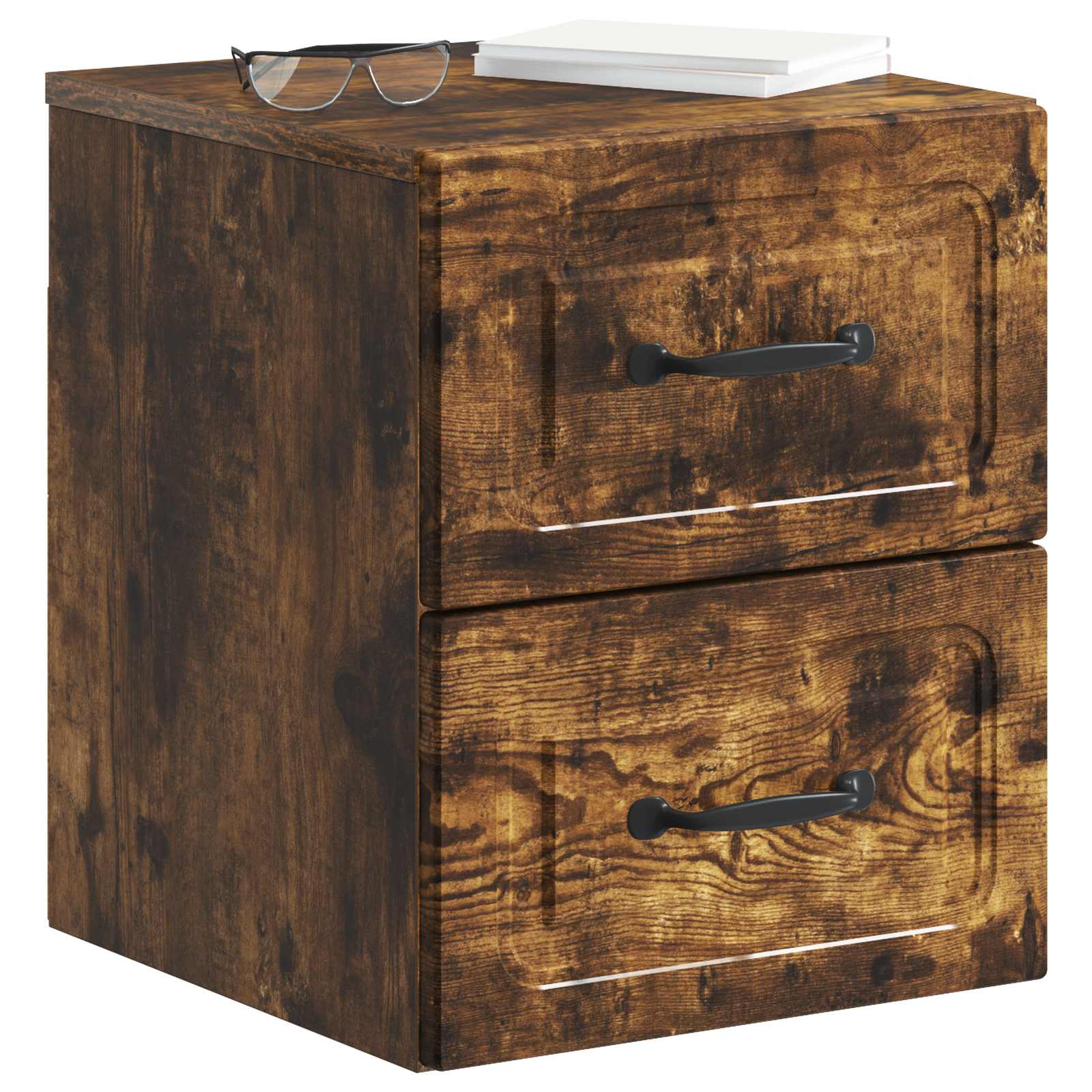 Mobiletto da notte a muro Rovere Fumo 34,5 x 33 x 40 cm | homemem39