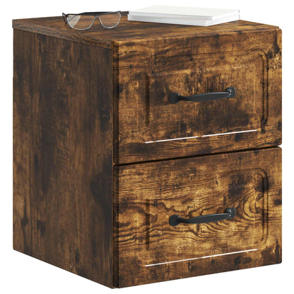 Mobiletto da notte a muro 2 pcs Rovere Fumo 34,5 x 33 x 40 cm | homemem39