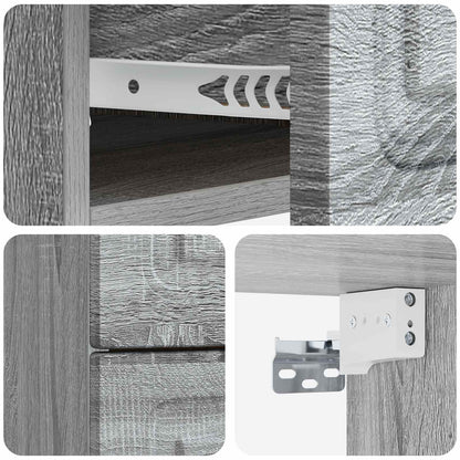 Mobiletto da notte a muro Grigio Sonoma 34,5 x 33 x 40 cm | homemem39