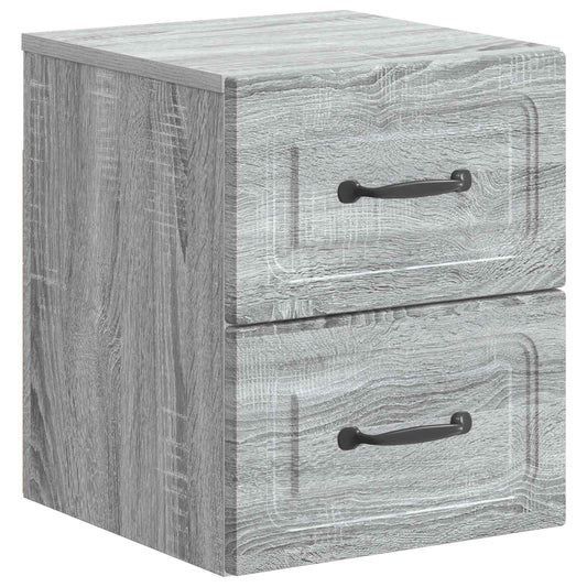 Mobiletto da notte a muro Grigio Sonoma 34,5 x 33 x 40 cm | homemem39