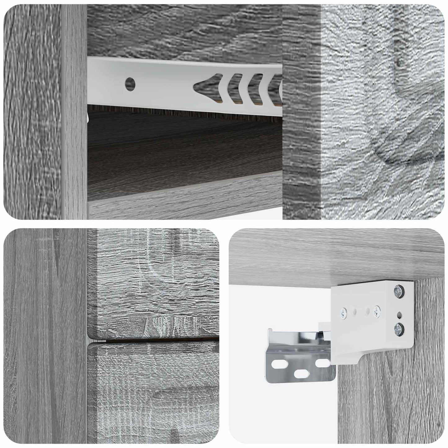 Mobiletto da notte a muro 2 pcs Grigio Sonoma 34,5 x 33 x 40 cm | homemem39