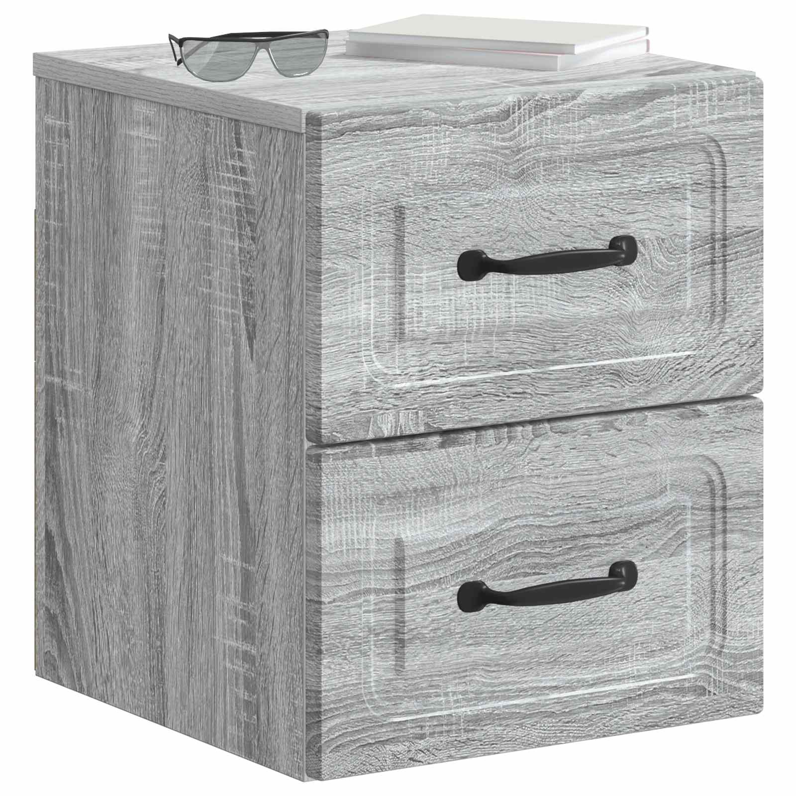 Mobiletto da notte a muro 2 pcs Grigio Sonoma 34,5 x 33 x 40 cm | homemem39