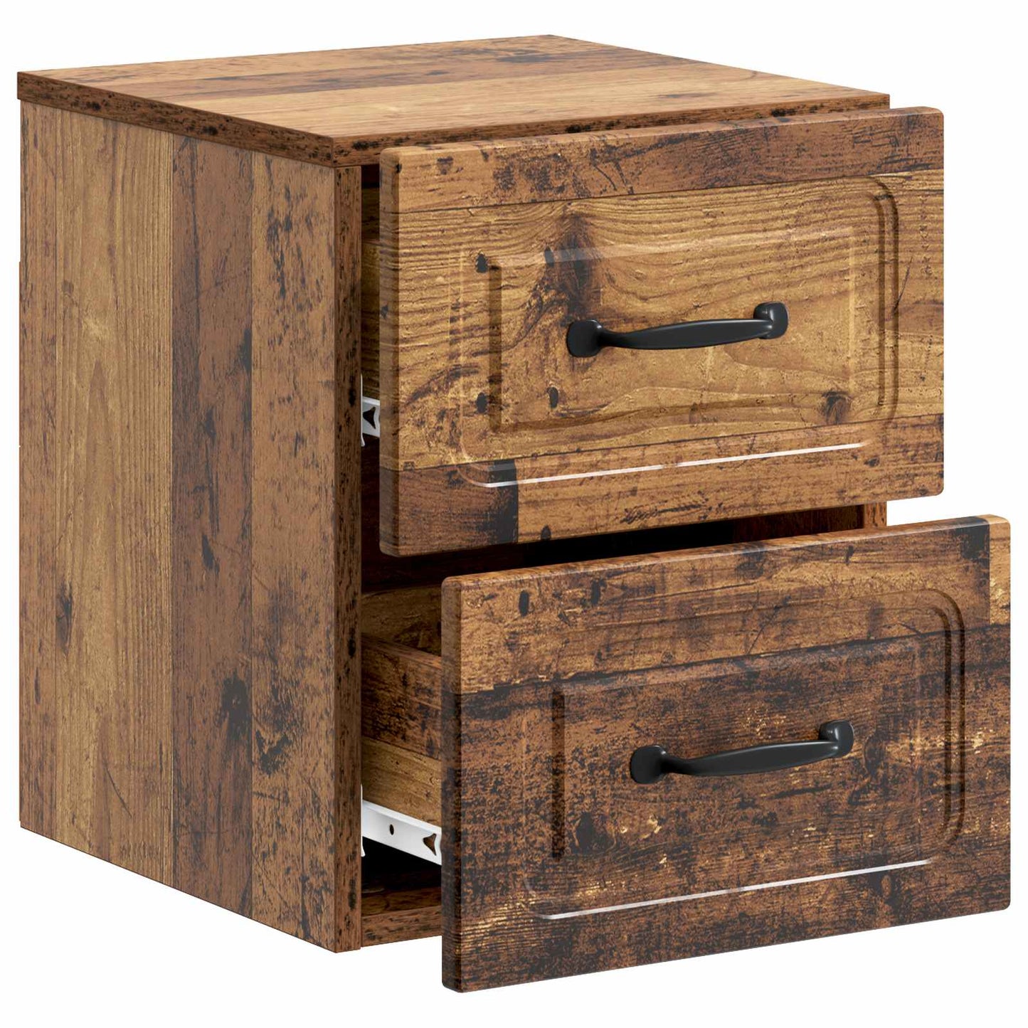 Mobiletto da notte a muro Legno antico 34,5 x 33 x 40 cm