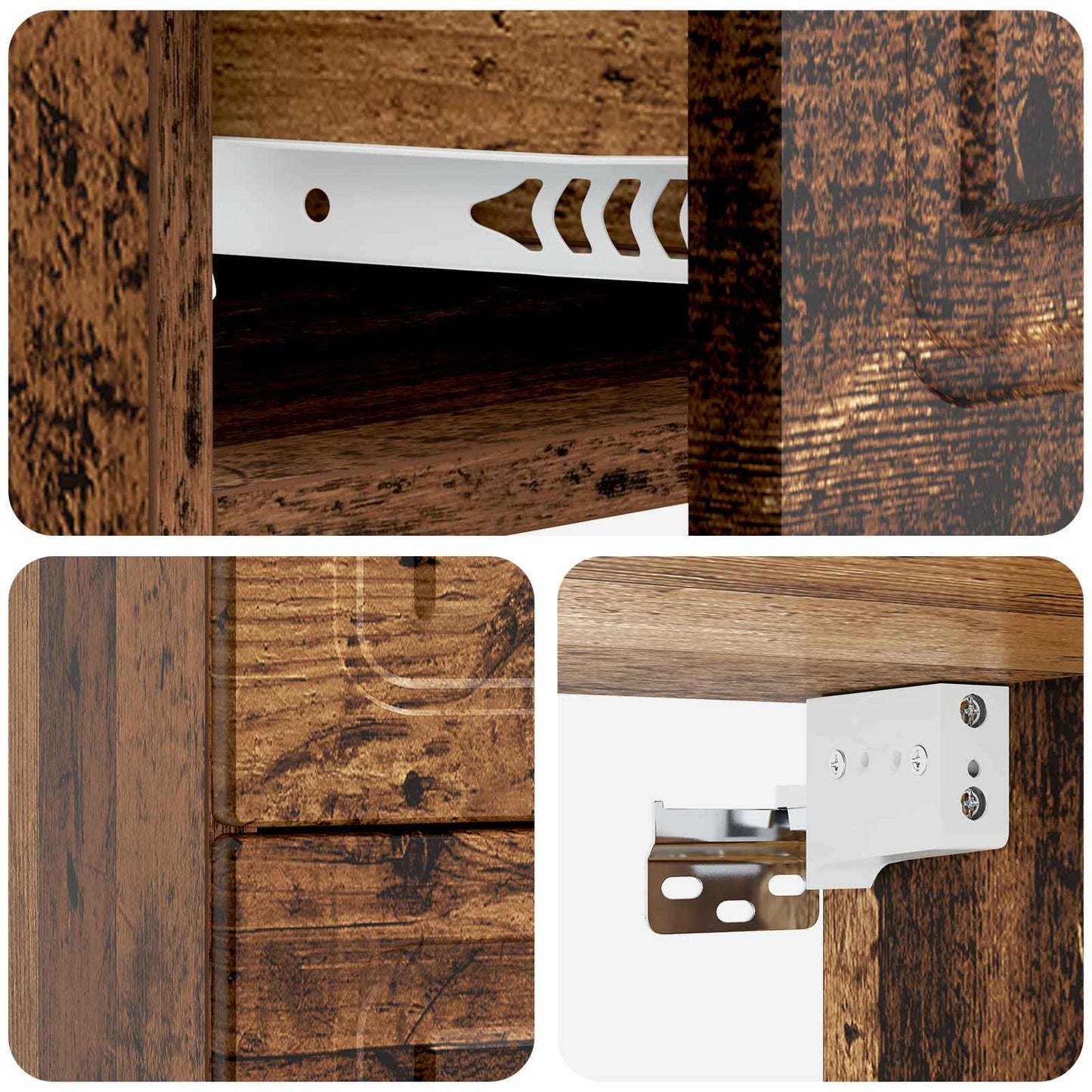 Mobiletto da notte a muro 2 pcs Legno antico 34,5 x 33 x 40 cm | homemem39