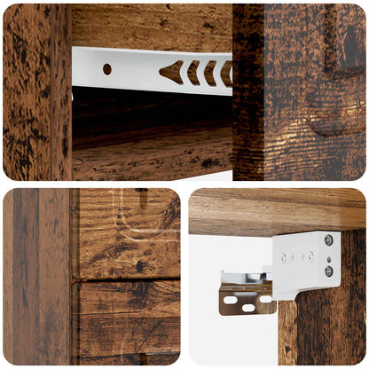 Mobiletto da notte a muro 2 pcs Legno antico 34,5 x 33 x 40 cm | homemem39