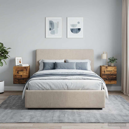 Mobiletto da notte a muro 2 pz Legno antico 34,5 x 33 x 40 cm