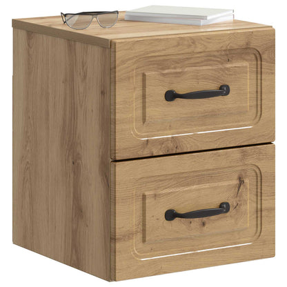 Mobiletto da notte a muro Rovere Artigianale 34,5 x 33 x 40 cm