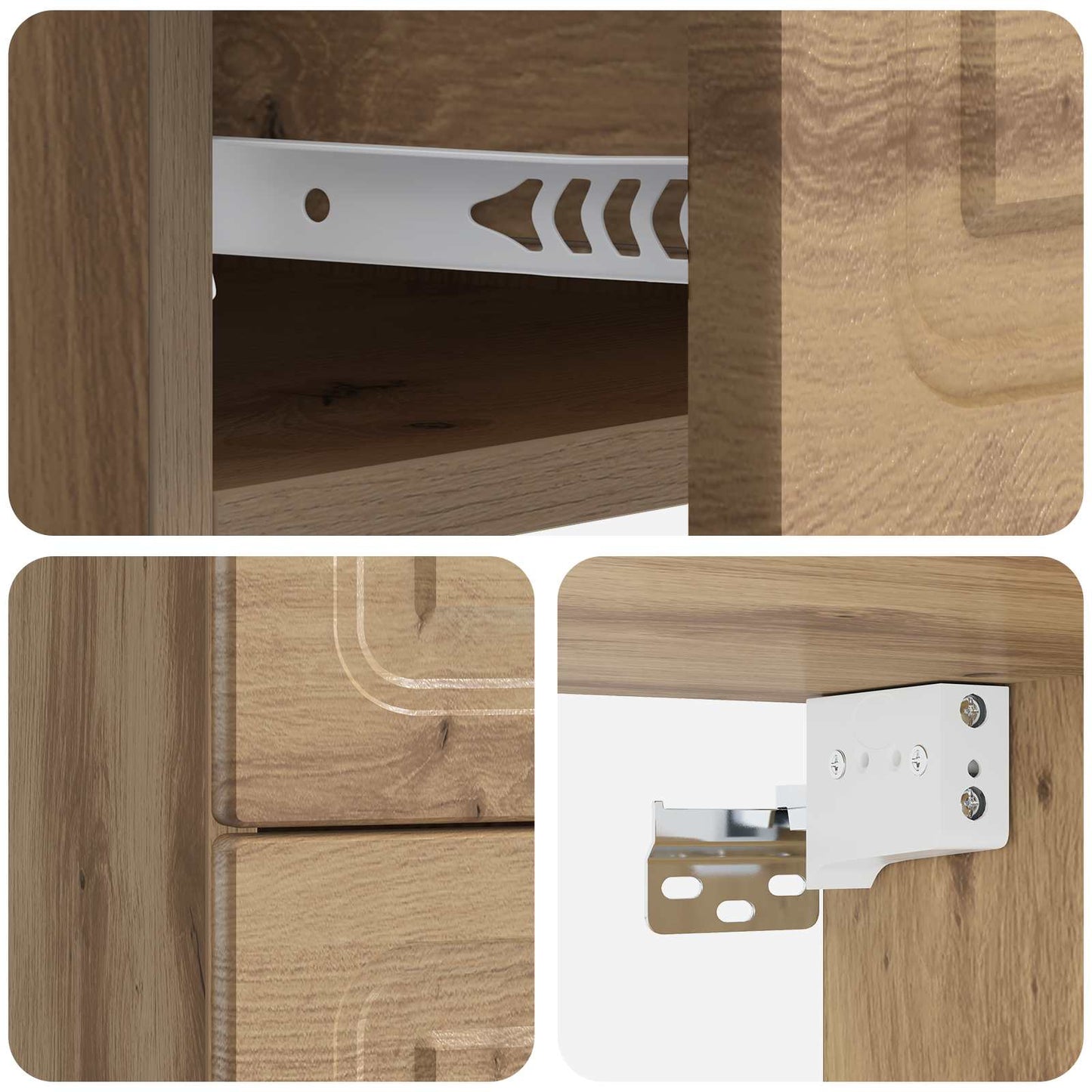 Mobiletto da notte a muro con cassetto 2 pcs Rovere Artigianale | homemem39