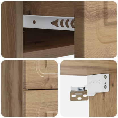 Mobiletto da notte a muro 2 pz Rovere Artigianale