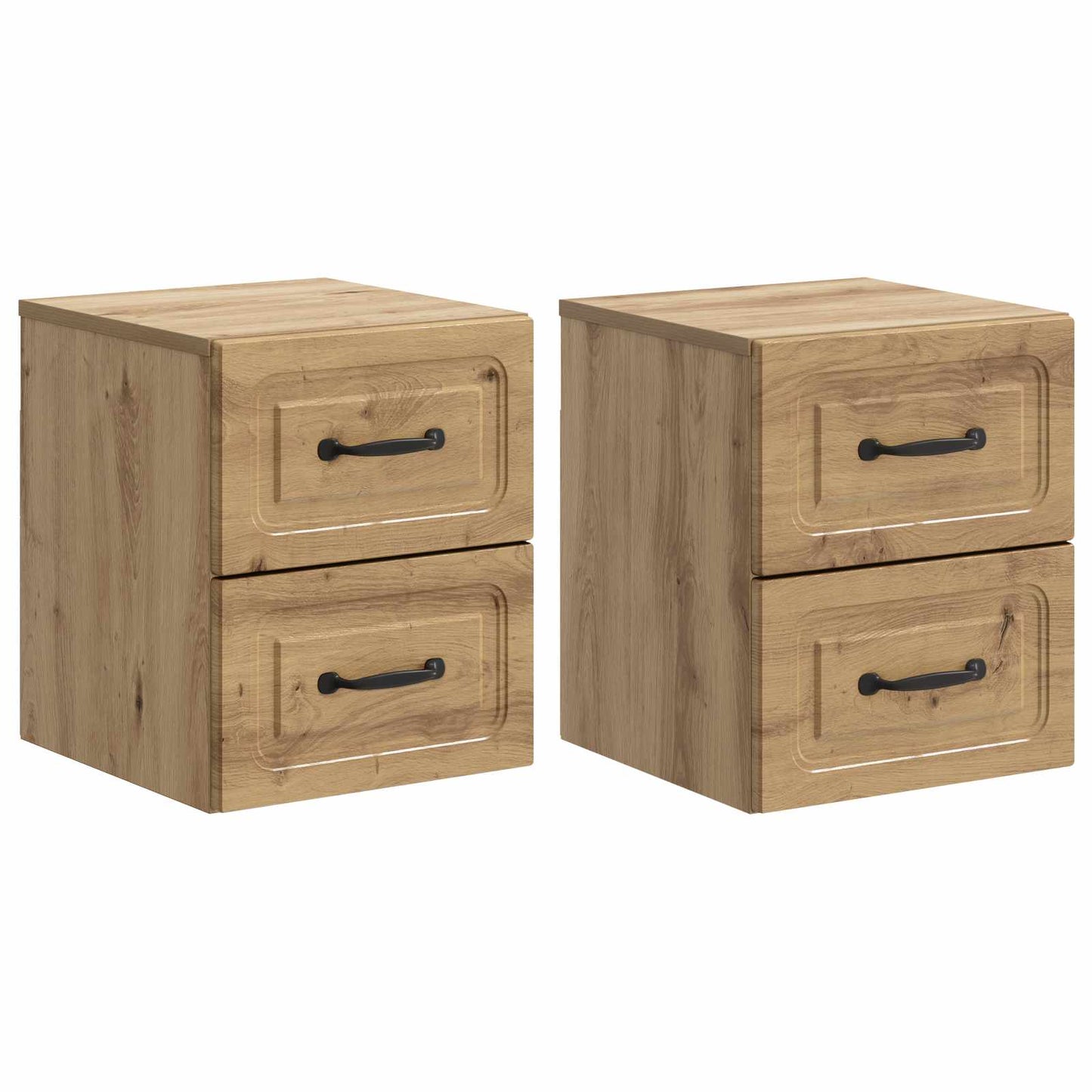 Mobiletto da notte a muro con cassetto 2 pcs Rovere Artigianale | homemem39