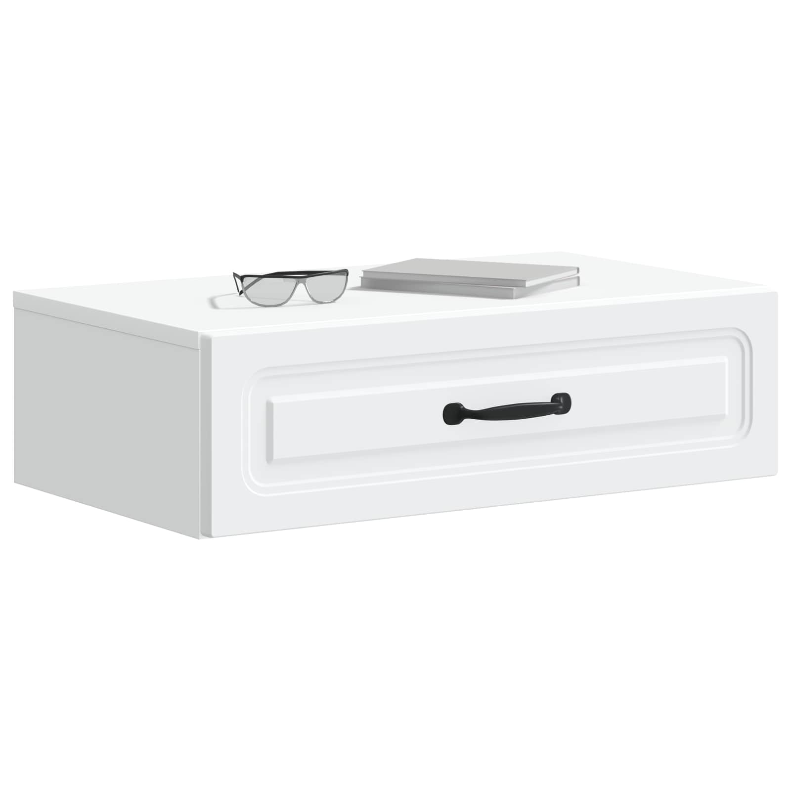 Tavolino da Parete Laterale Bianco 59 x 34,5 x 17 cm | homemem39