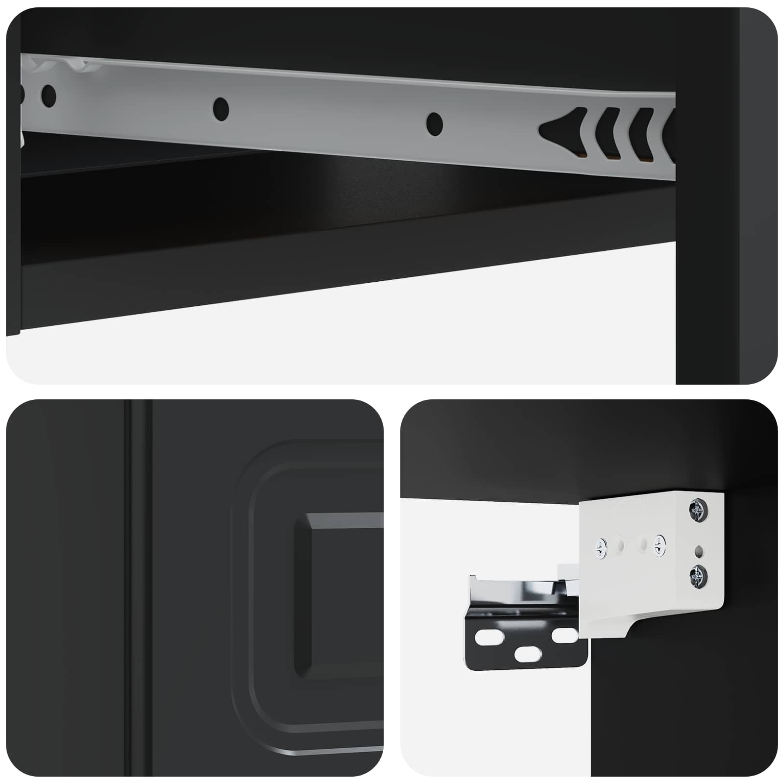 Tavolino da Parete Laterale Nero 59 x 34,5 x 17 cm | homemem39