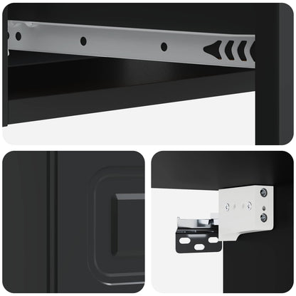 Tavolino da Parete Laterale Nero 59 x 34,5 x 17 cm | homemem39