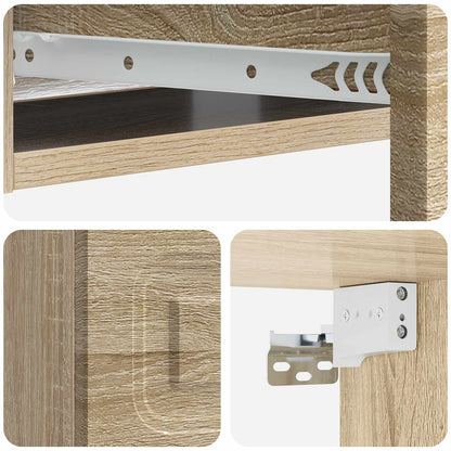 Tavolino da Parete Laterale Rovere Sonoma 59 x 34,5 x 17 cm | homemem39