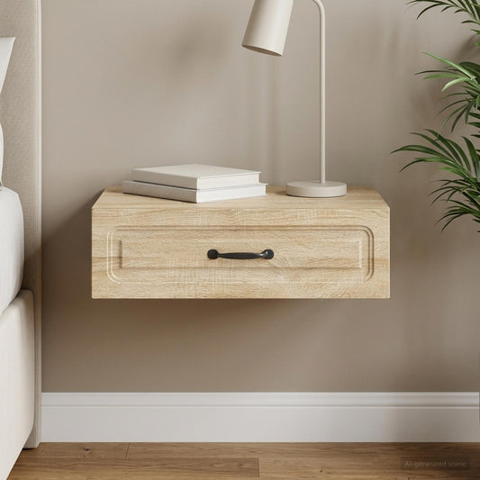 Tavolino da Parete Laterale Rovere Sonoma 59 x 34,5 x 17 cm