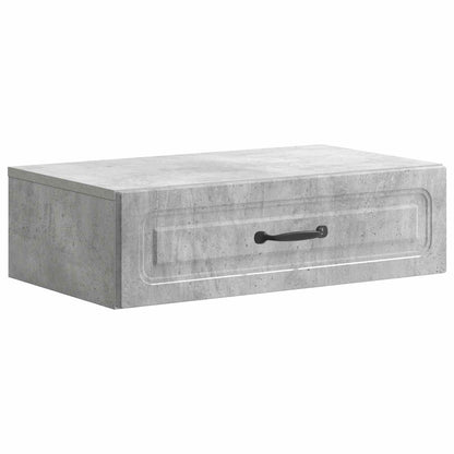 Tavolino da Parete Laterale Grigio Cemento 59 x 34,5 x 17 cm