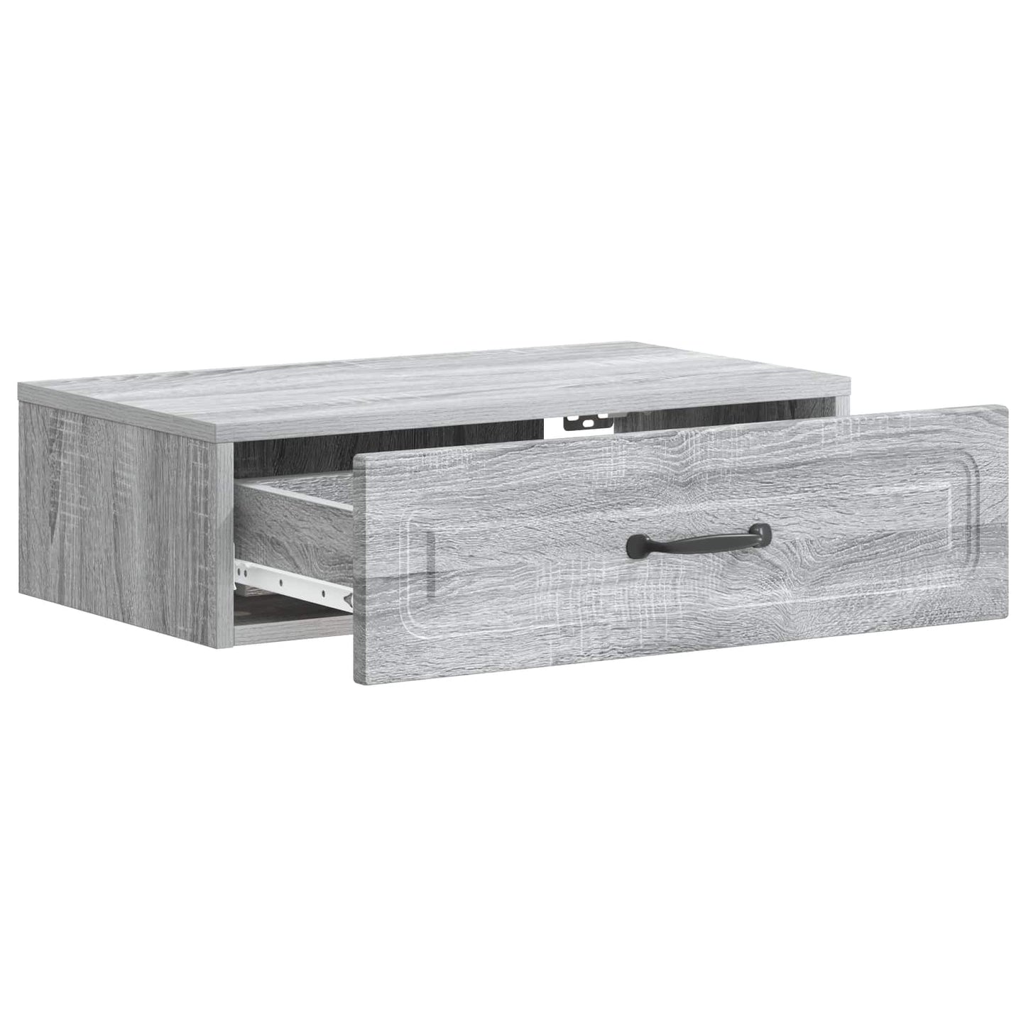 Tavolino da Parete Laterale Grigio Sonoma 59 x 34,5 x 17 cm