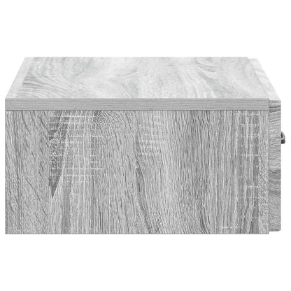 Tavolino da Parete Laterale Grigio Sonoma 59 x 34,5 x 17 cm