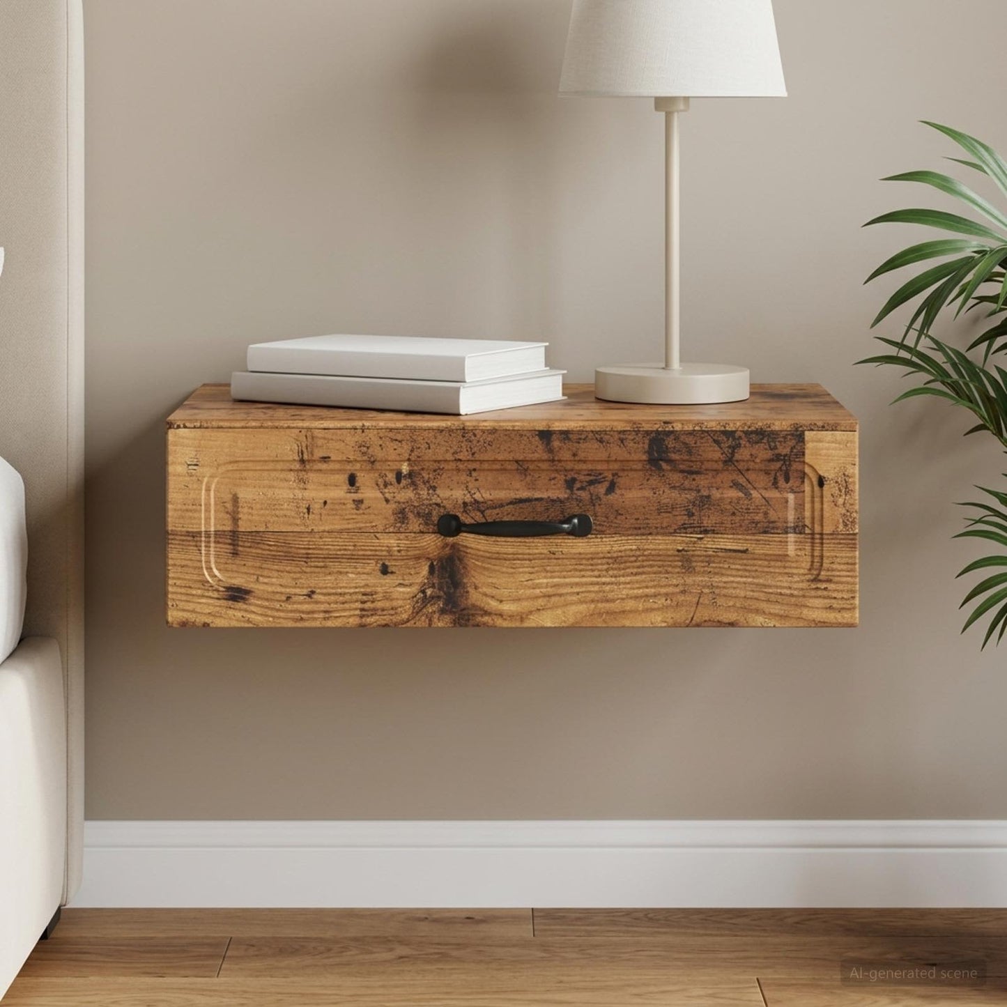 Tavolino da Parete Laterale Legno antico 59 x 34,5 x 17 cm