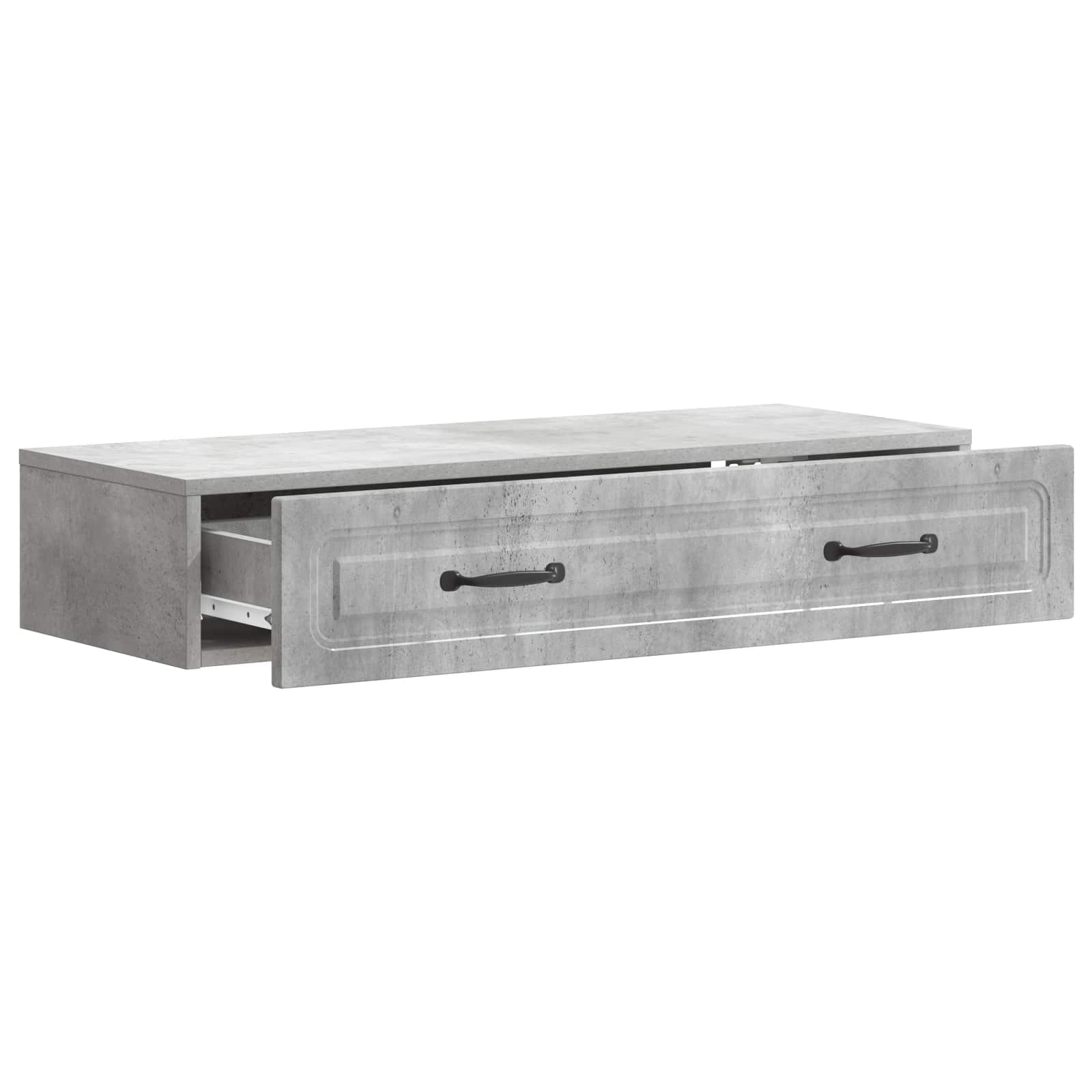 Tavolino da Parete Laterale Grigio Cemento 87,5 x 34,5 x 17 cm | homemem39