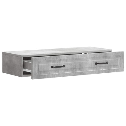 Tavolino da Parete Laterale Grigio Cemento 87,5 x 34,5 x 17 cm | homemem39