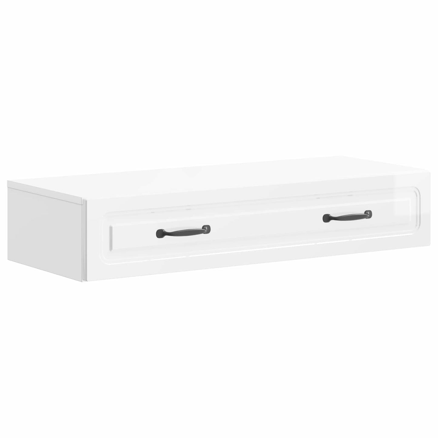 Tavolino da Parete Laterale Bianco Lucido 87,5 x 34,5 x 17 cm