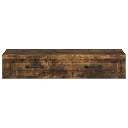 Tavolino da Parete Laterale Rovere Fumo 87,5 x 34,5 x 17 cm - homemem39