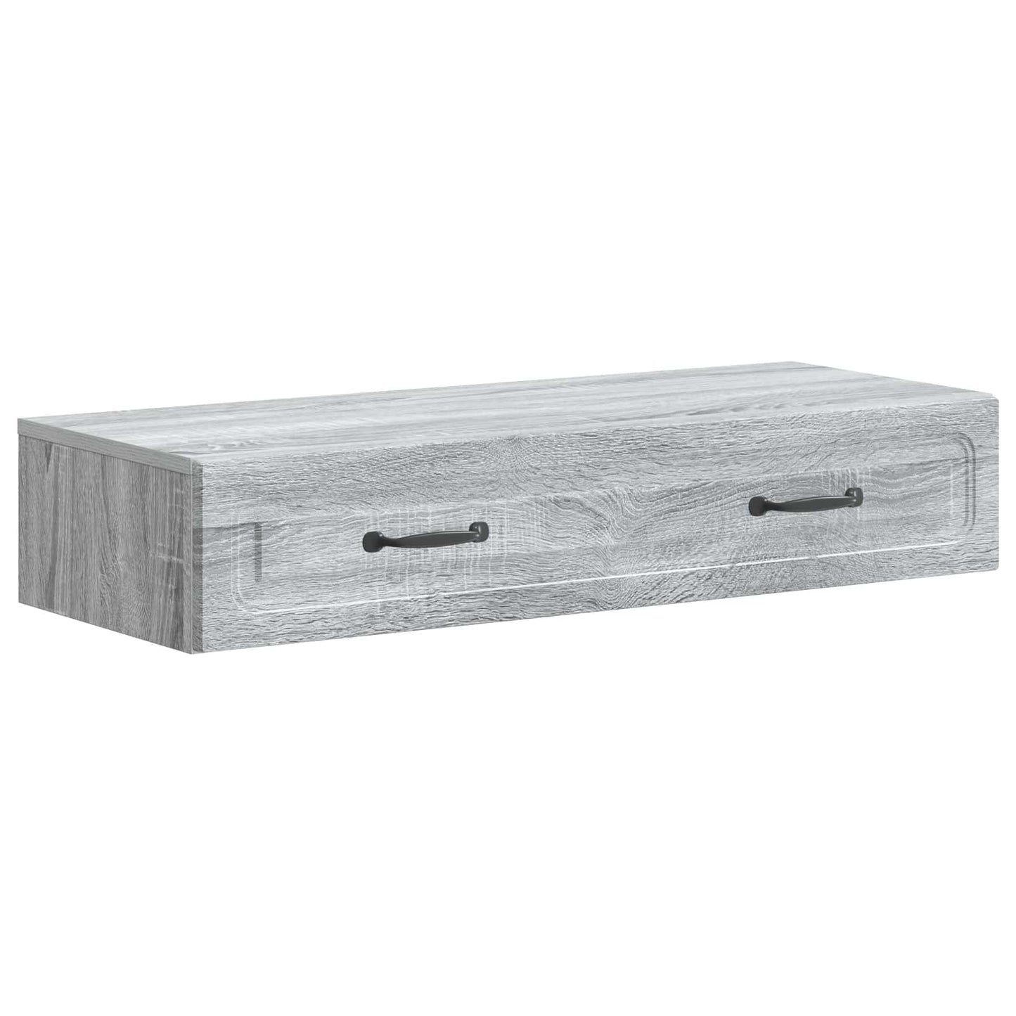 Tavolino da Parete Laterale Grigio Sonoma 87,5 x 34,5 x 17 cm
