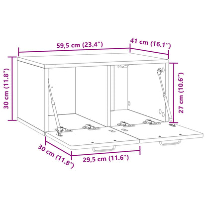 Mobile Porta TV da Muro Legno antico 59,5 x 41 x 30 cm | homemem39