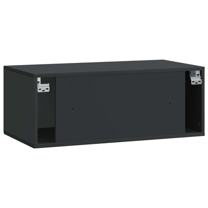 Mobile Porta TV da Muro Nero 78,5 x 41 x 30 cm | homemem39
