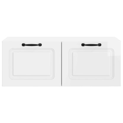 Mobile Porta TV da Muro Bianco Lucido 78,5 x 41 x 30 cm | homemem39