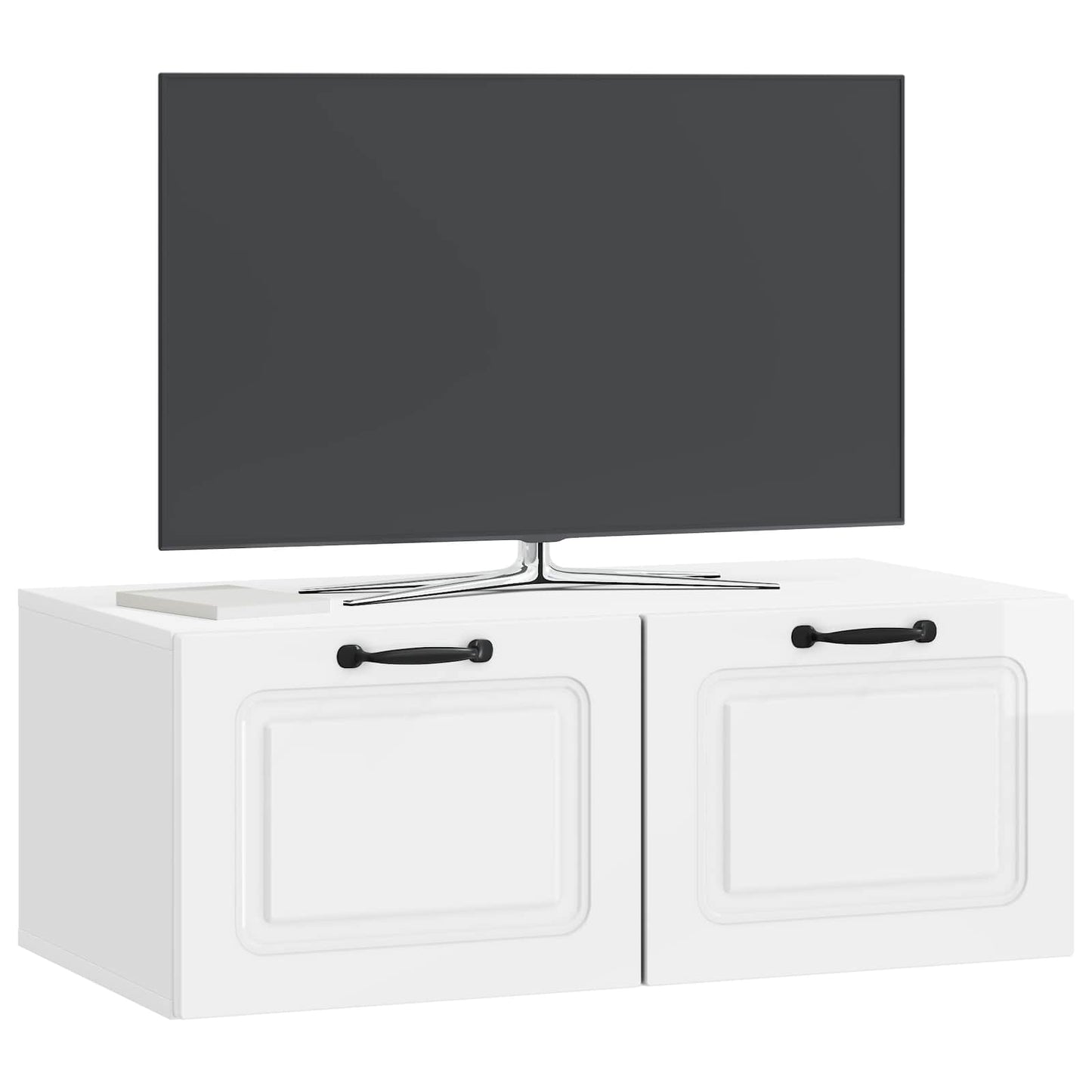 Mobile Porta TV da Muro Bianco Lucido 78,5 x 41 x 30 cm | homemem39