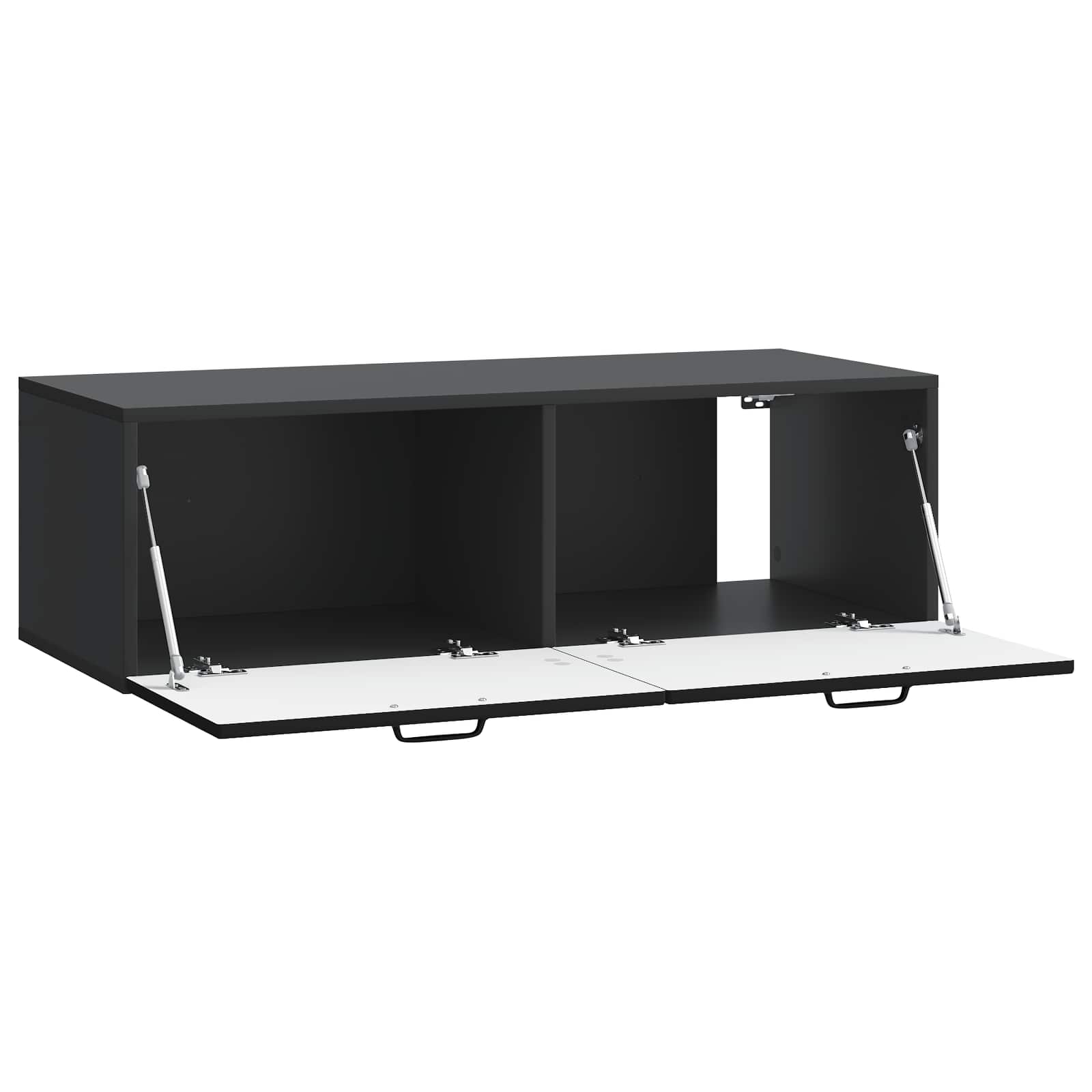 Mobile Porta TV da Muro Montaggio a parete Nero 98 x 41 x 30 cm | homemem39