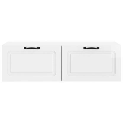 Mobile Porta TV da Muro Bianco Lucido 98 x 41 x 30 cm | homemem39