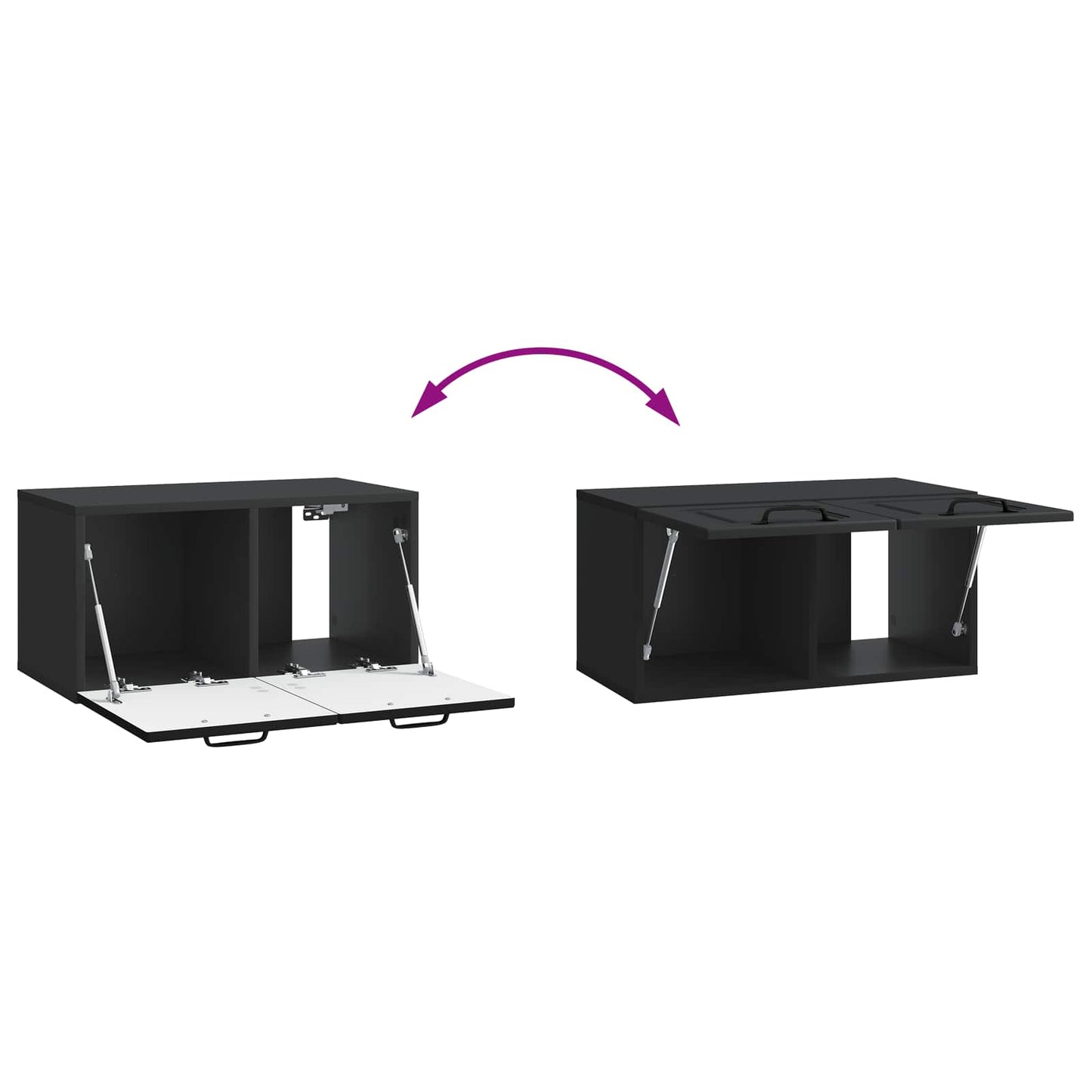 Mobile Porta TV da Muro Nero 59,5 x 31 x 30 cm | homemem39