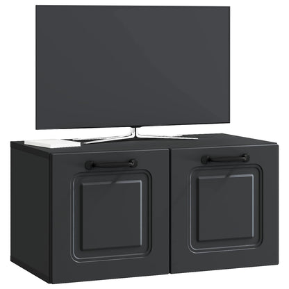 Mobile Porta TV da Muro Nero 59,5 x 31 x 30 cm | homemem39