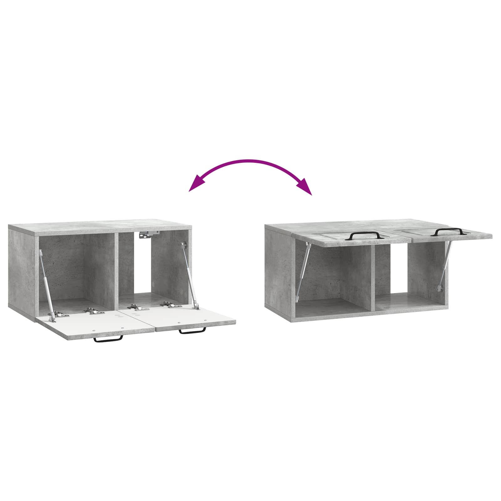 Mobile Porta TV da Muro Grigio Cemento 59,5 x 31 x 30 cm | homemem39
