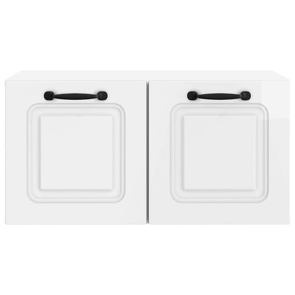 Mobile Porta TV da Muro Bianco Lucido 59,5 x 31 x 30 cm