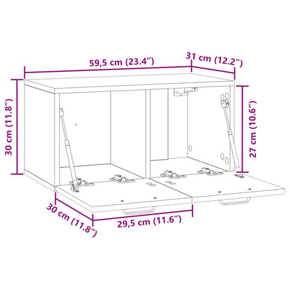 Mobile Porta TV da Muro Grigio Sonoma 59,5 x 31 x 30 cm | homemem39
