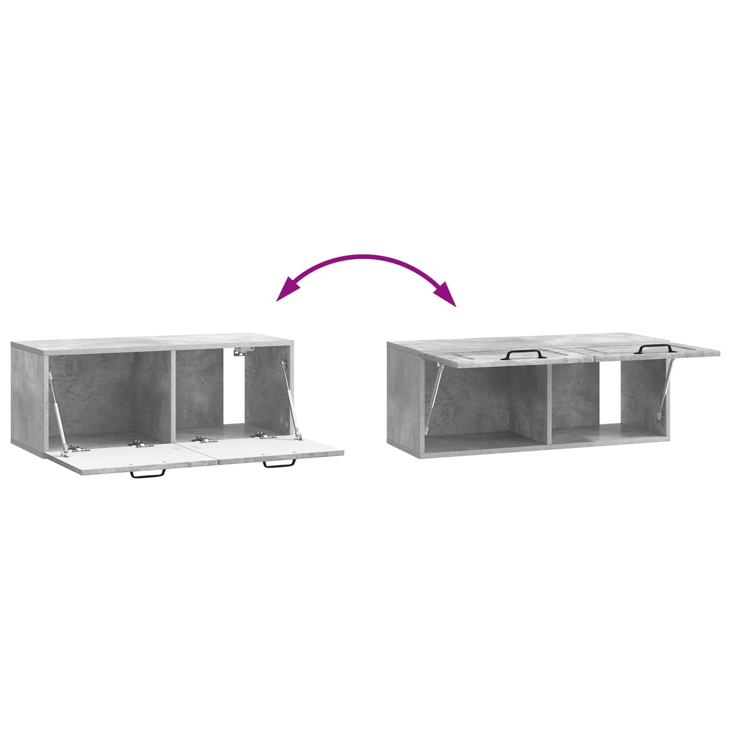 Mobile Porta TV da Muro Grigio Cemento 78,5 x 31 x 30 cm | homemem39
