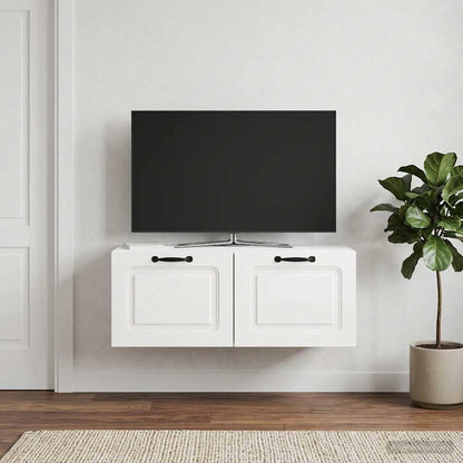 Mobile Porta TV da Muro Bianco Lucido 78,5 x 31 x 30 cm